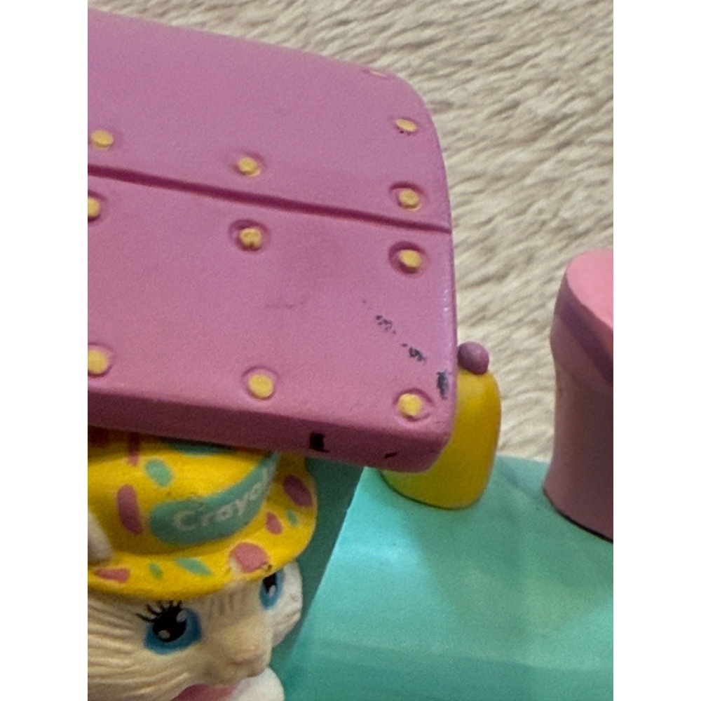 Vintage 1993 Hallmark Binney & Smith Easter Bunny Train Figurine Pastel 2 Piece - Picture 3 of 7